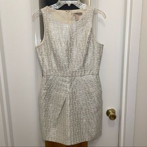 Forever 21 Cream & Silver Metallic Cocktail Dress Size S